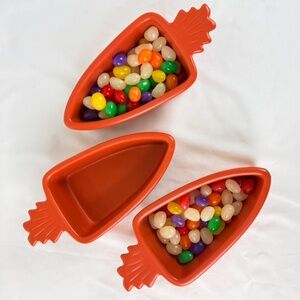 3 Easter Chantal Orange Carrot Bowls 8oz Freezer Microwave Oven Dishwasher